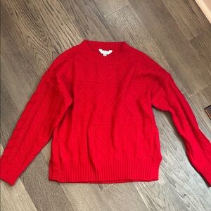 Time and Tru Red Cable Knit Sweater